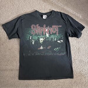 Vintage SLIPKNOT All Hope Is Gone Hanes Y2K Metal Band Black Graphic T Shirt M